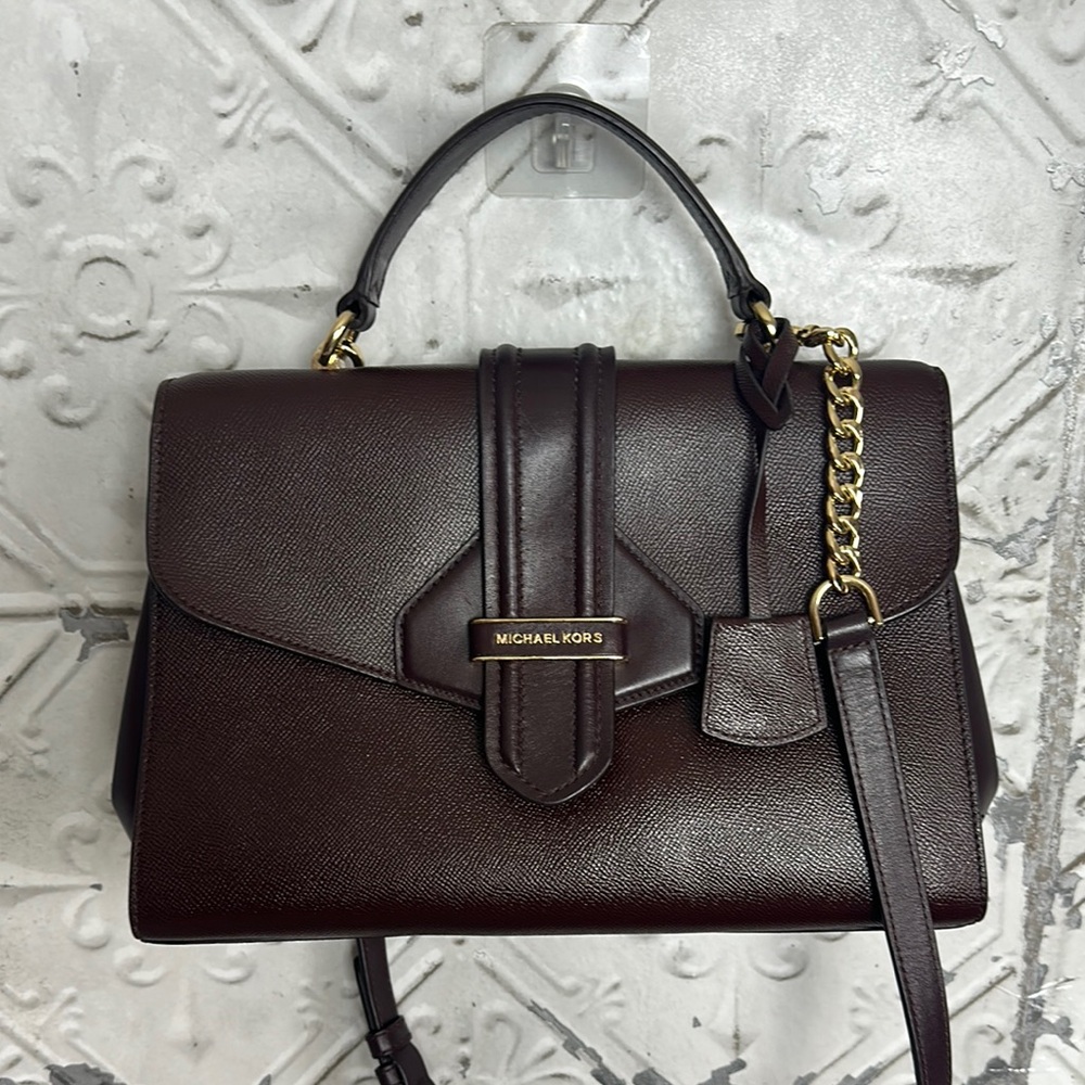 Michael Kors dark wine Leather Handbag